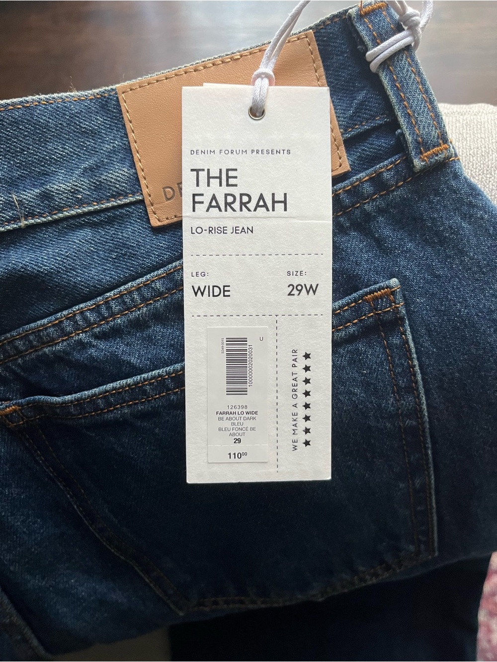 NWT Aritzia Denim Forum The Farrah Wide Leg Low Rise Jeans - Picture 4 of 8